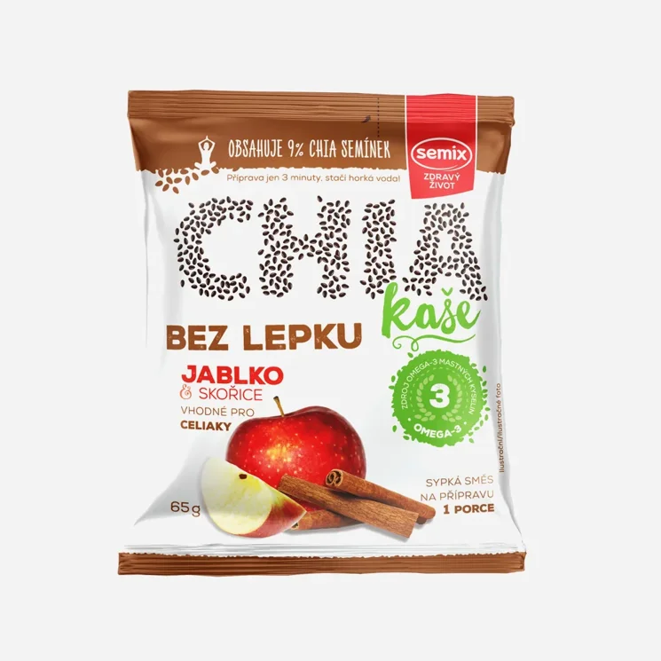 CHIA KAŠE jablko a skořice bez lepku