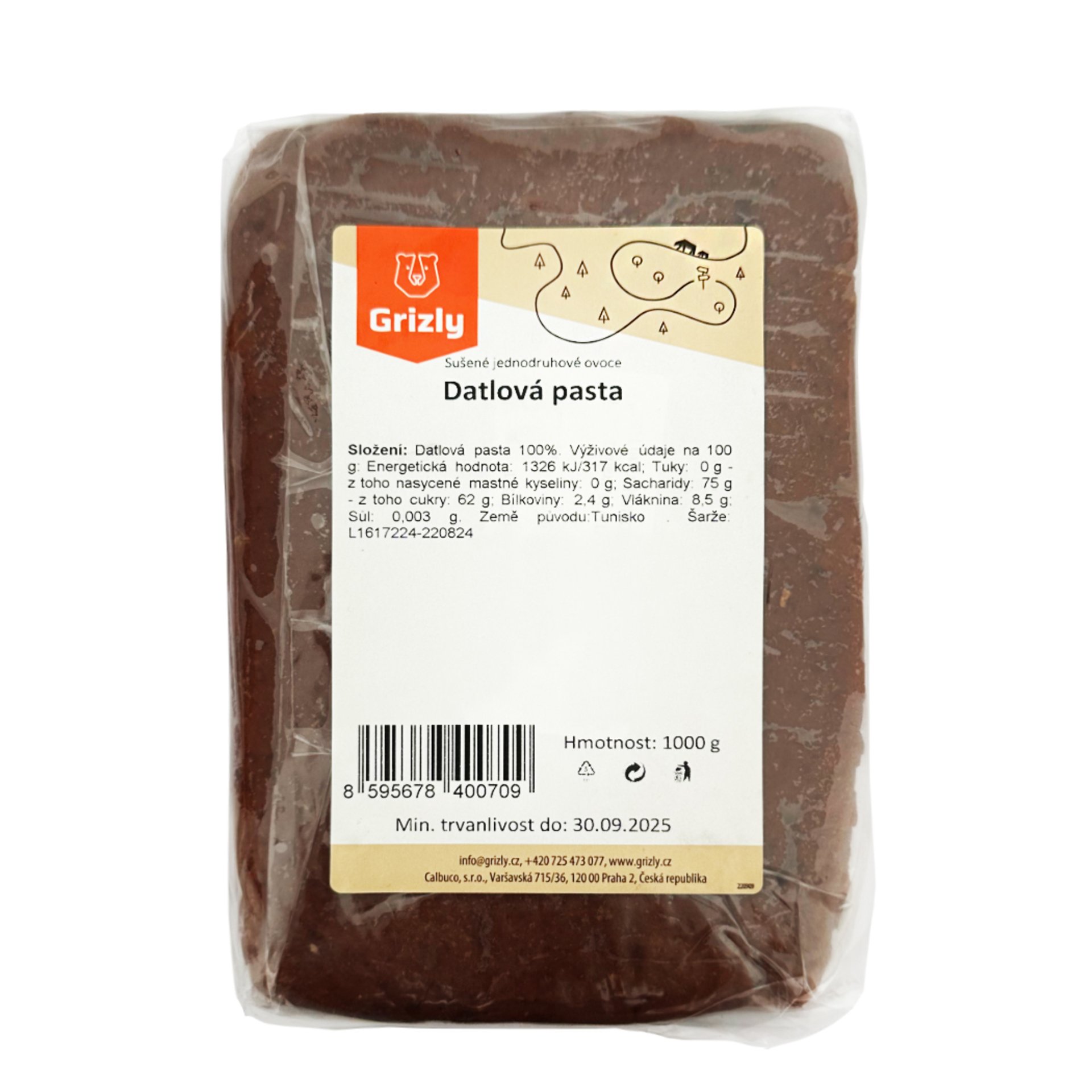 GRIZLY Datlová pasta 100% 1000 g Obrázek