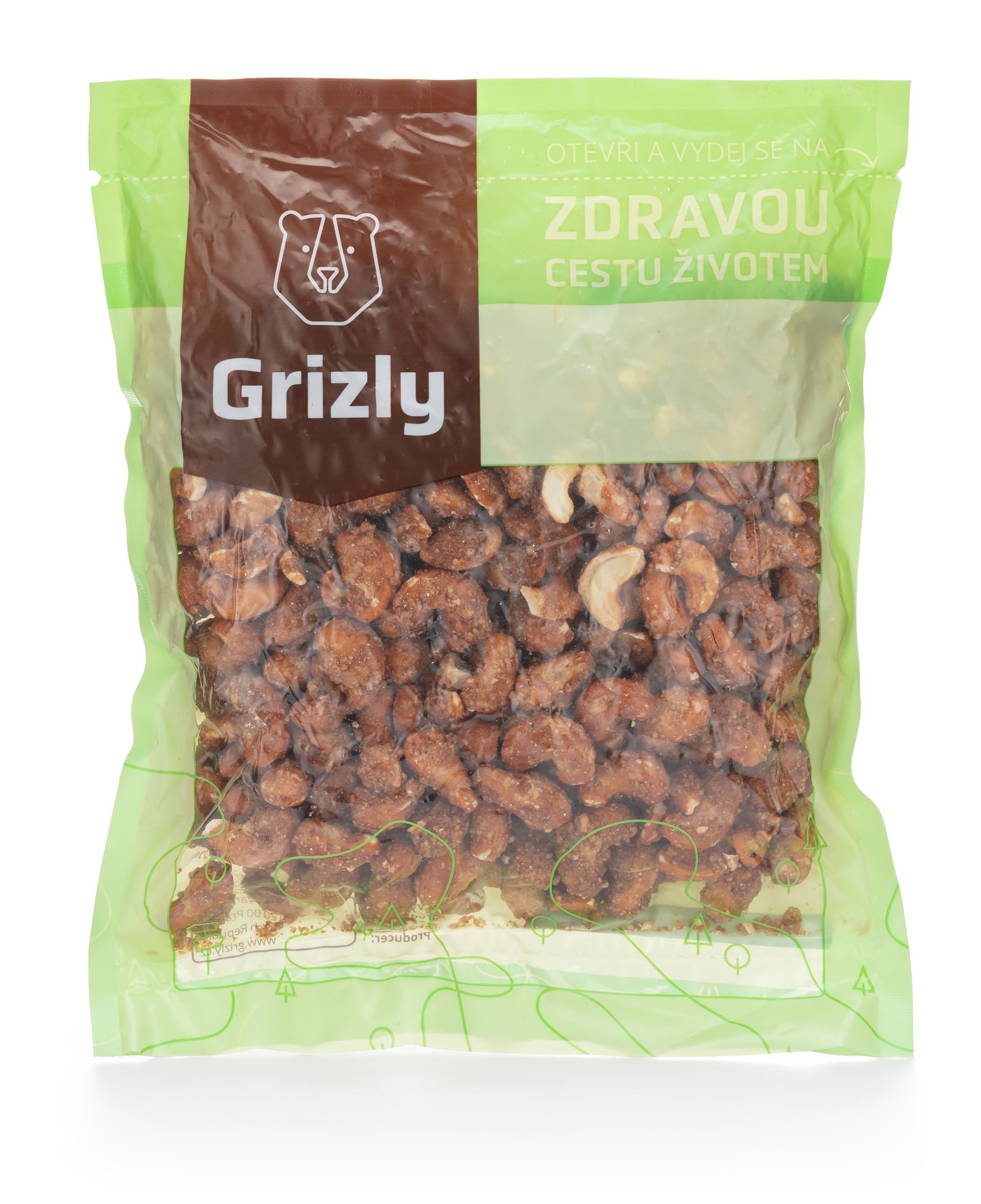 GRIZLY Kešu oříšky ve slaném karamelu s medem 500 g Obrázek