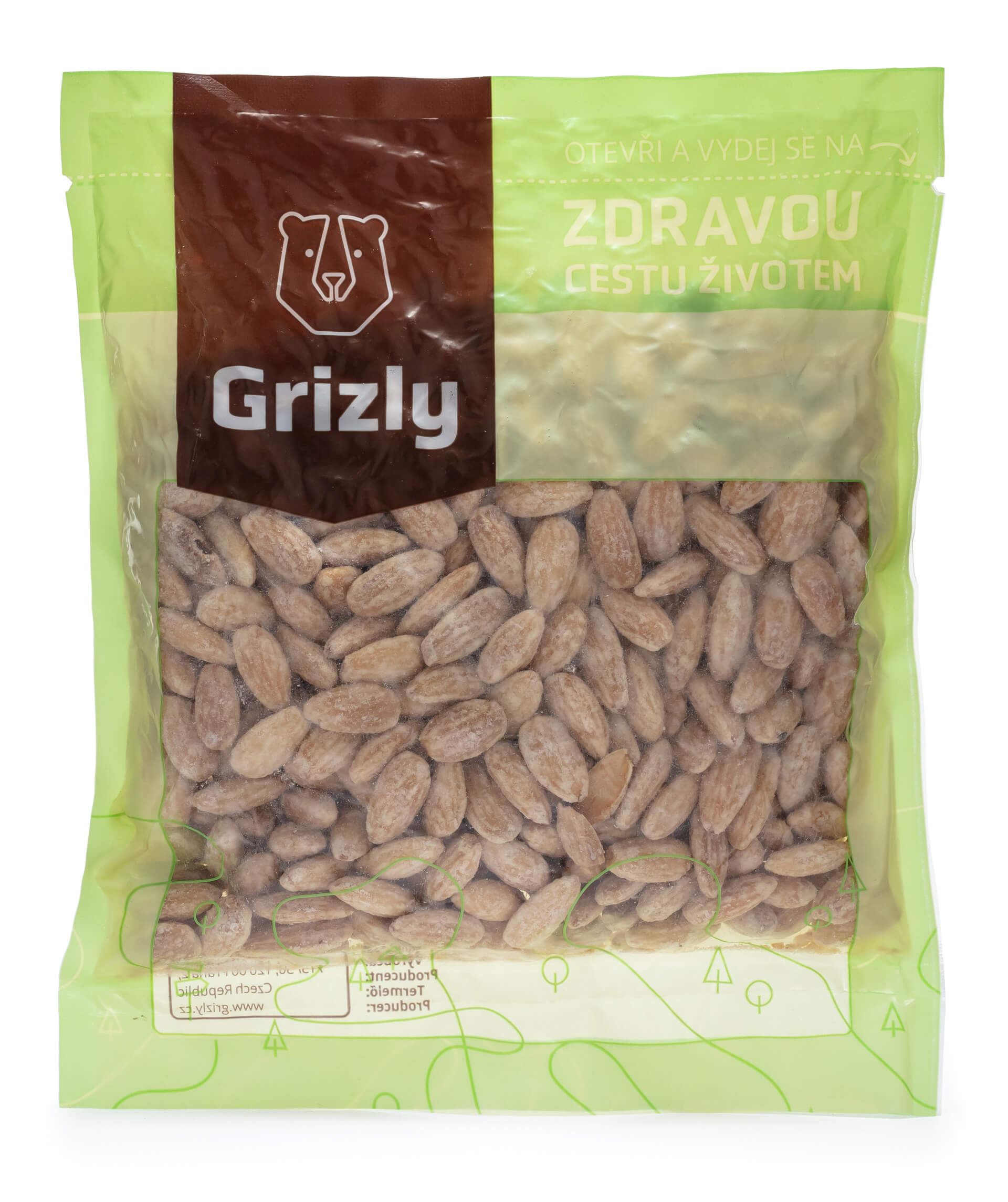 GRIZLY Mandle loupané pražené solené 500 g Obrázek