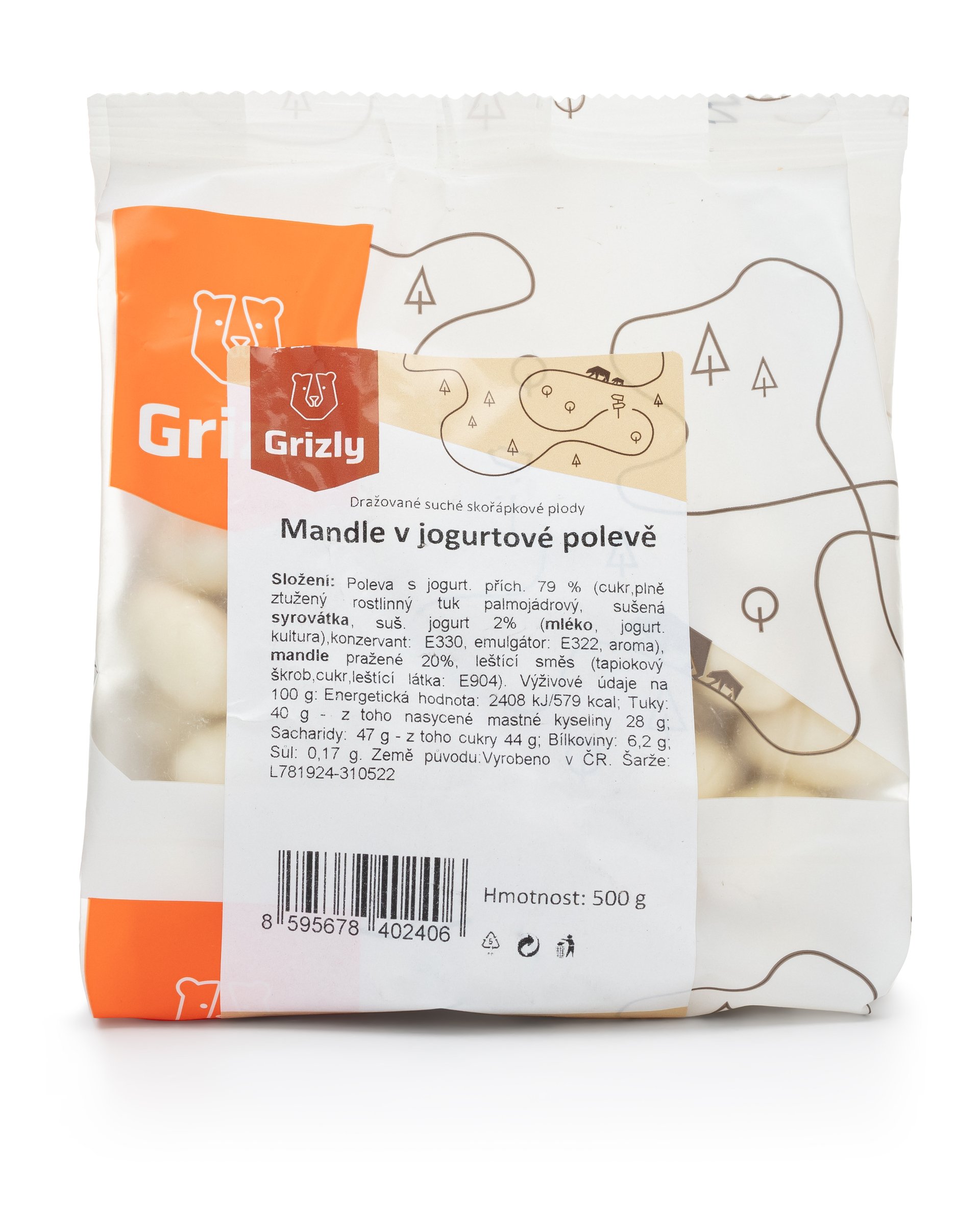 GRIZLY Mandle v jogurtové polevě 500 g Obrázek