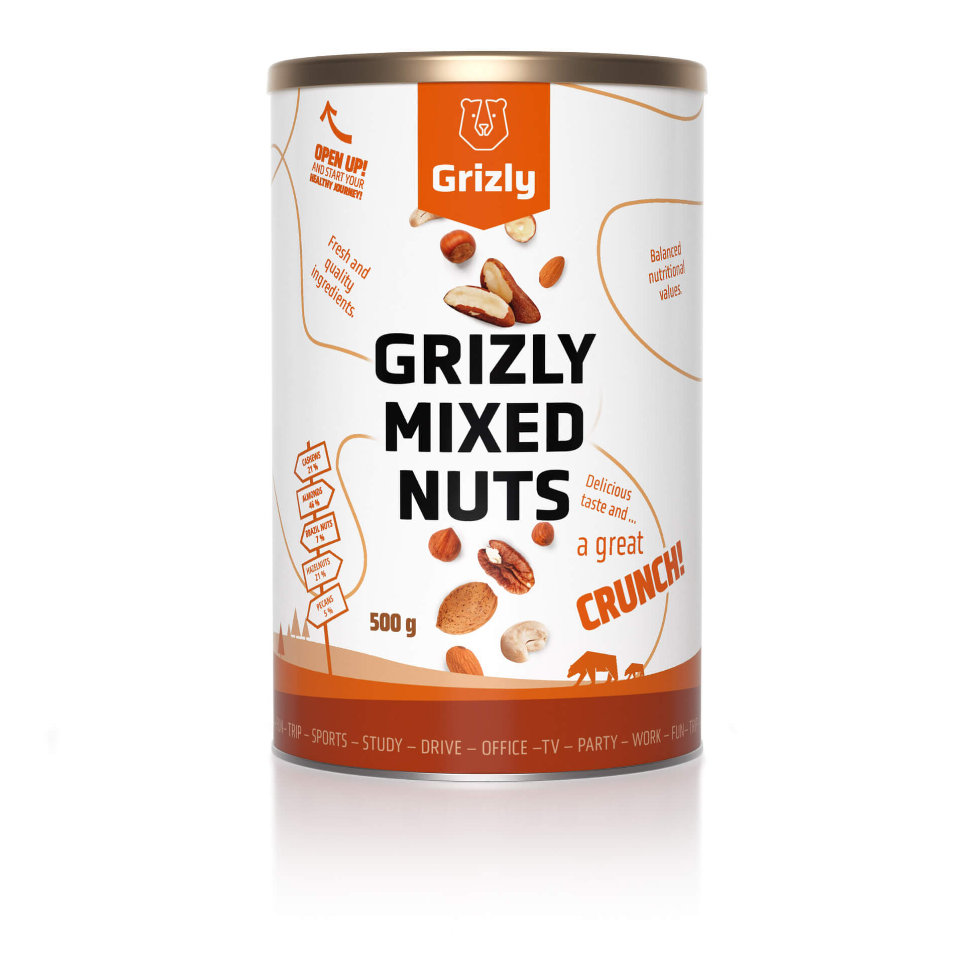 GRIZLY Směs jader ořechů 500 g Obrázek