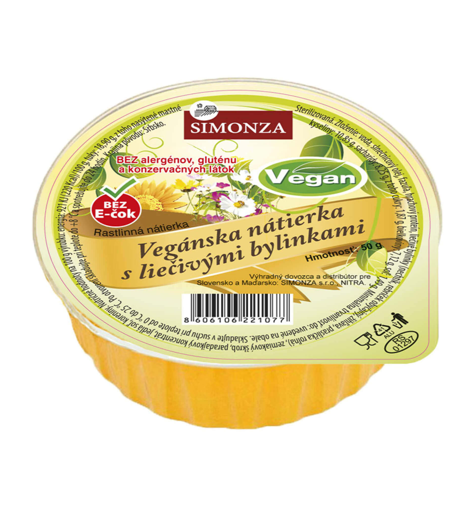 Simonza Veganská pomazánka s léčivými bylinkami 50 g Obrázek