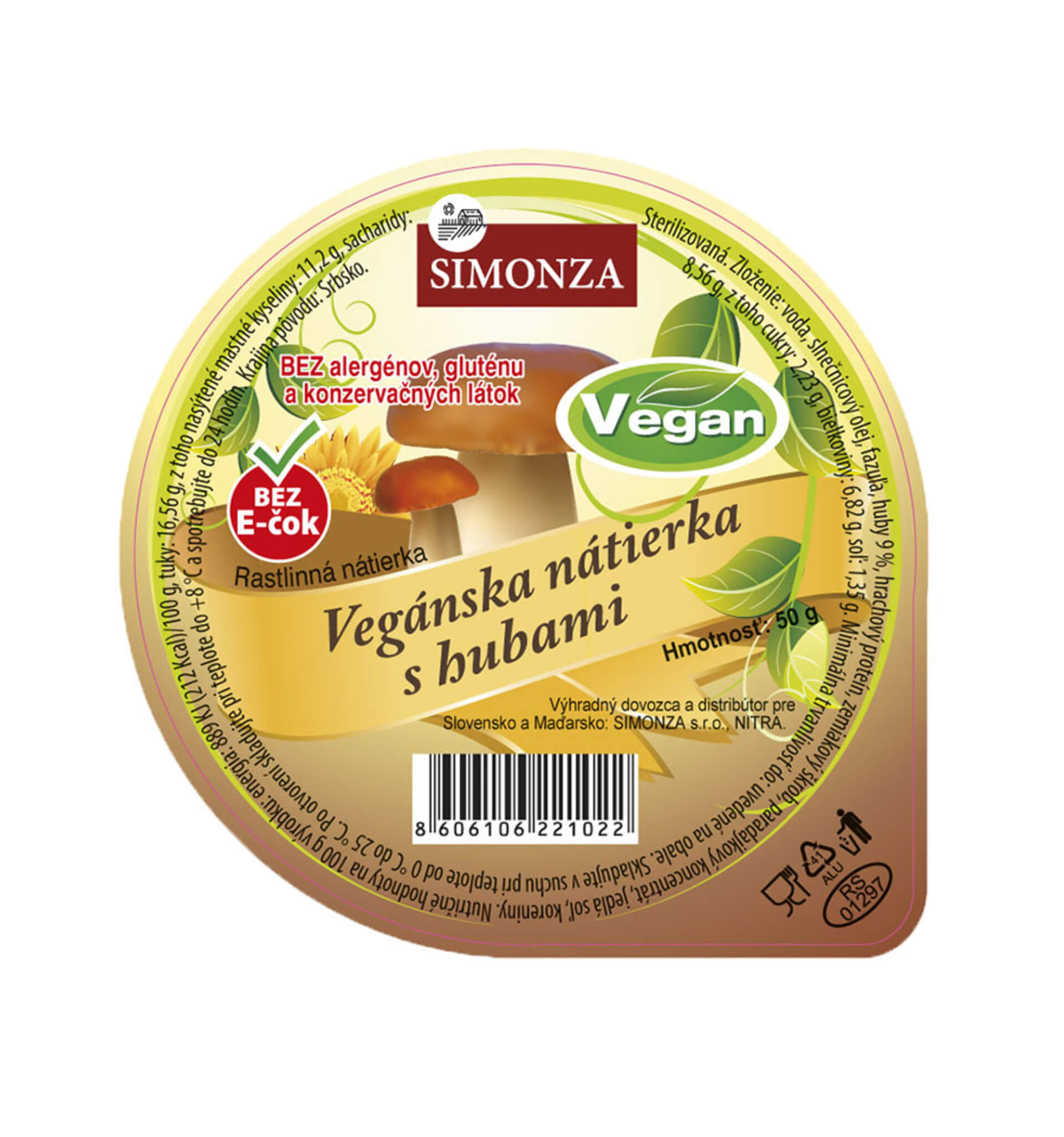 Simonza Veganská pomazánka s houbami 50 g Obrázek