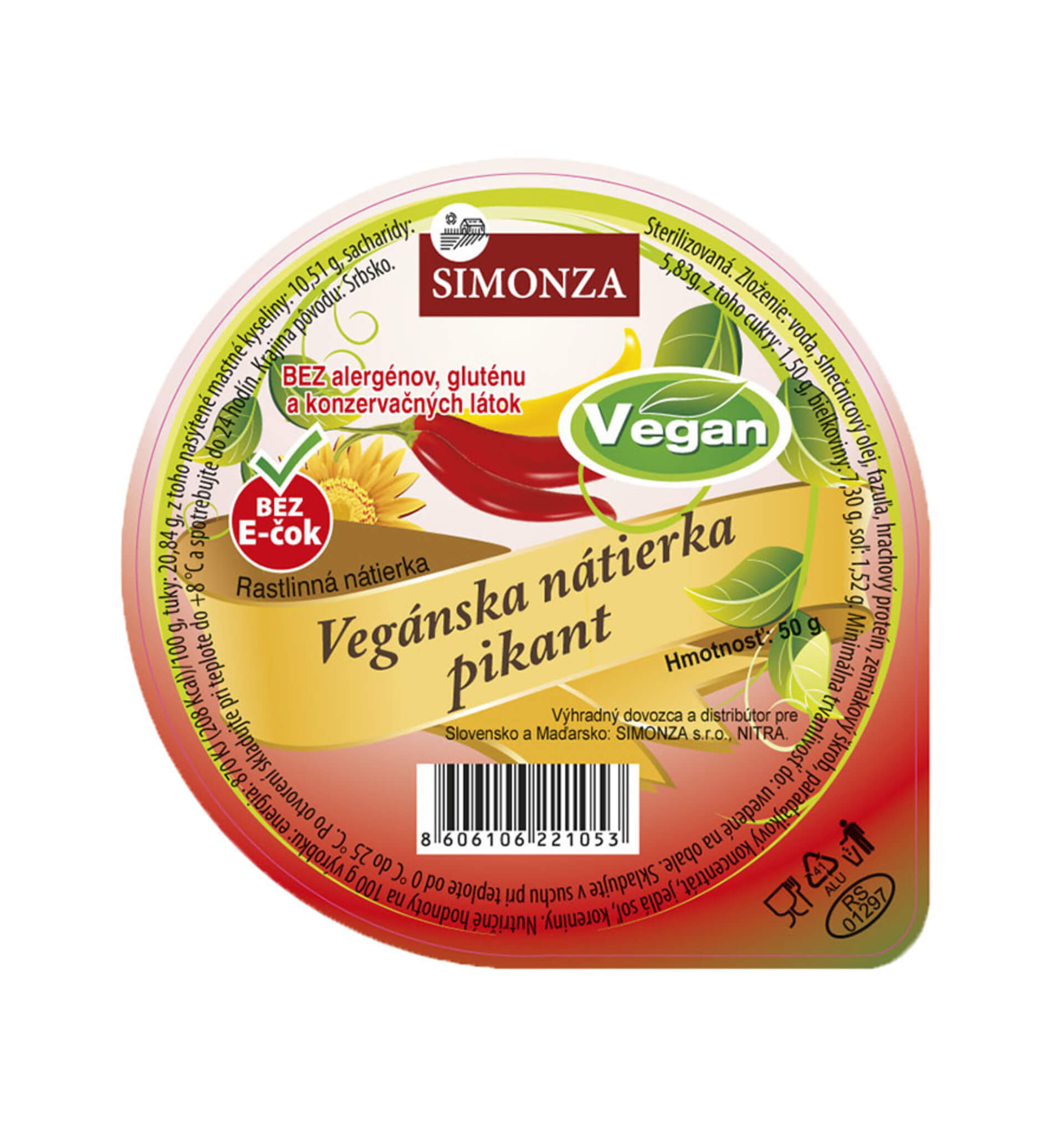 Simonza Veganská pomazánka pikant 50 g Obrázek