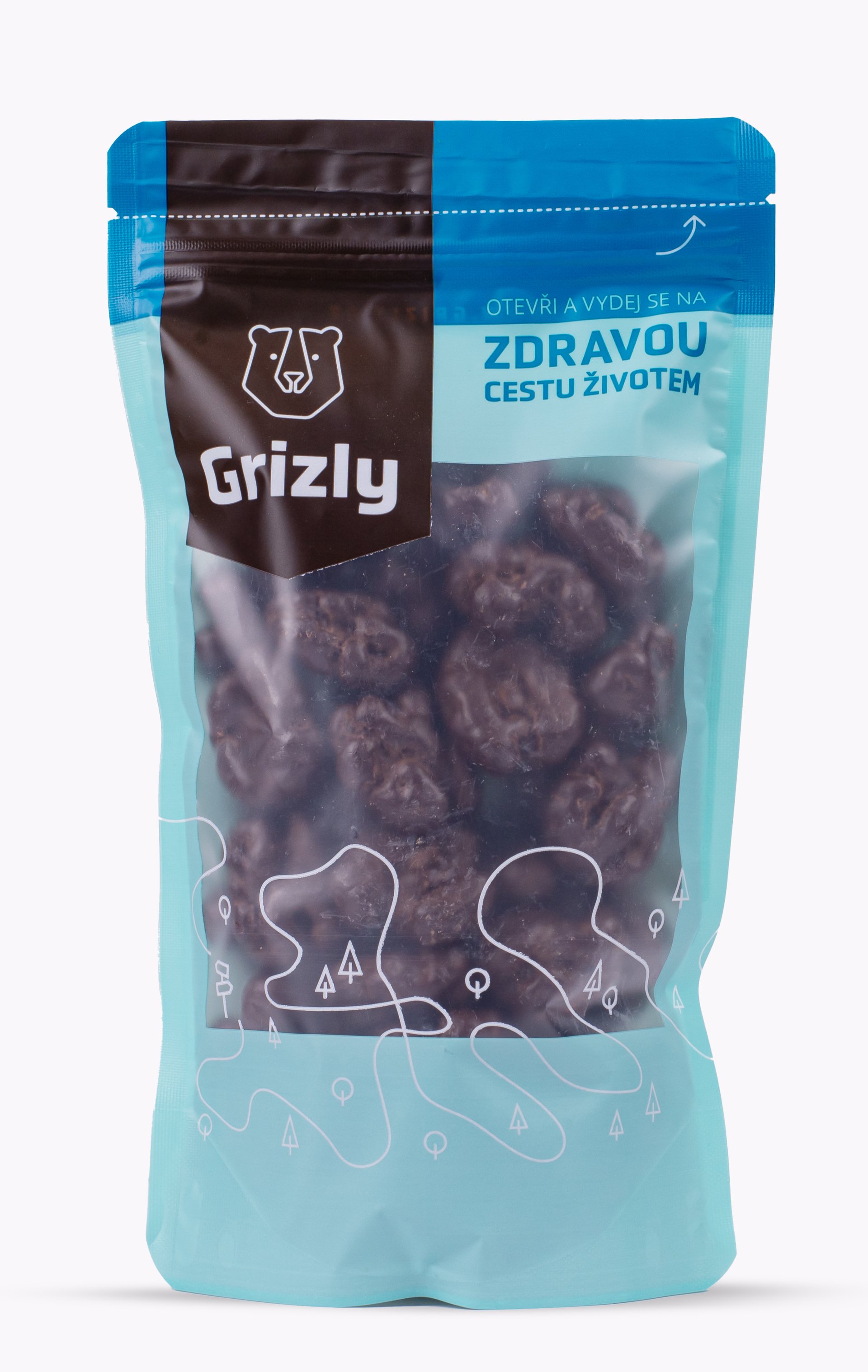 GRIZLY Vlašské ořechy v hořké čokoládě 500 g Obrázek