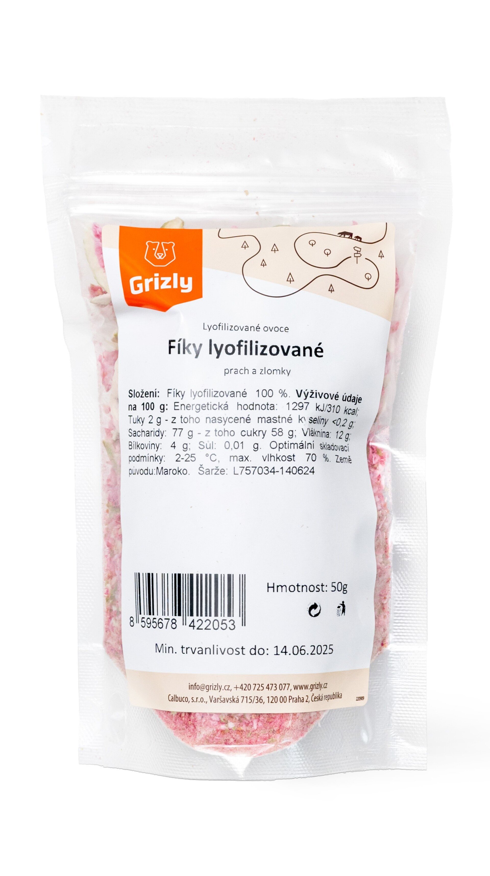 GRIZLY Fíky lyofilizované prach a zlomky 50 g Obrázek