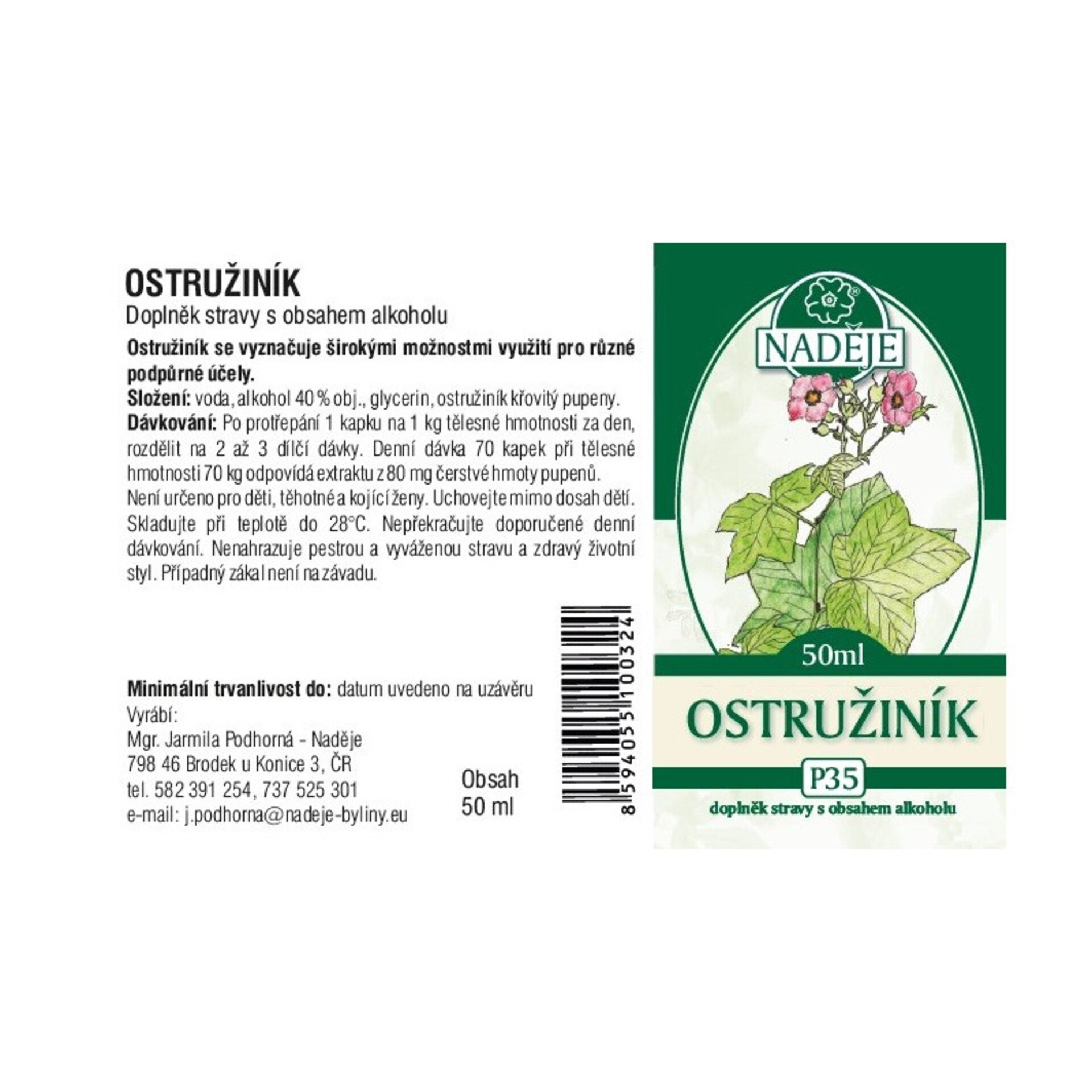 Naděje - Podhorná Ostružiník tinktura z pupenů 50 ml Obrázek