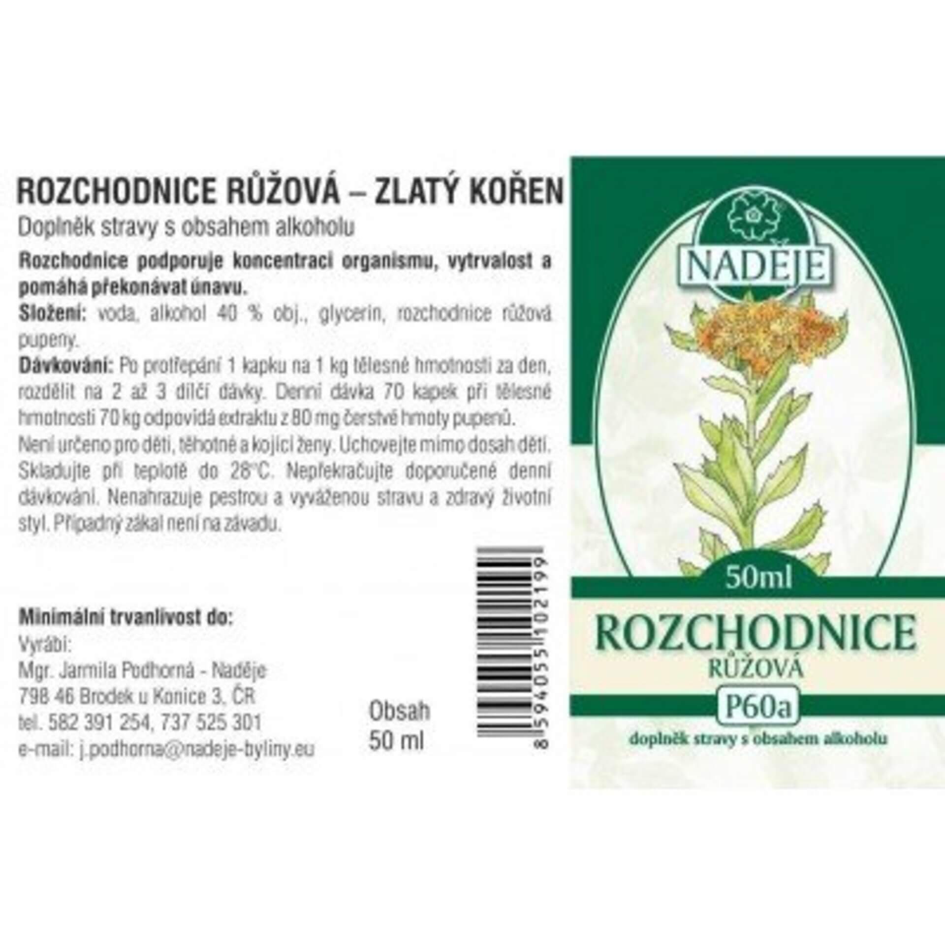 Naděje - Podhorná Rozchodnice růžová tinktura z pupenů 50 ml Obrázek