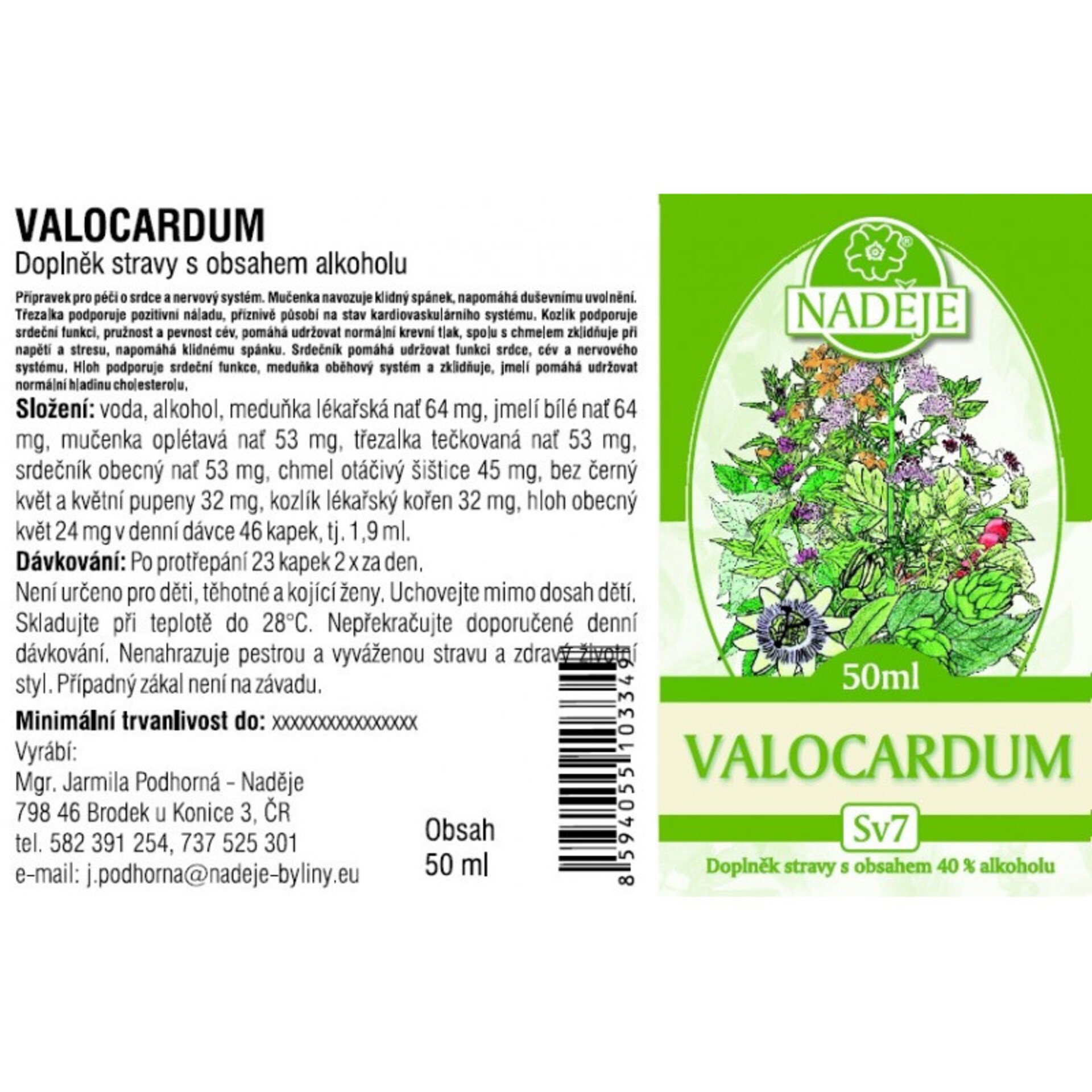 Naděje - Podhorná Valocardum 50 ml Obrázek