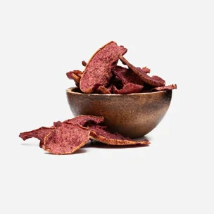 Jablka sušená tasty plátky – s borůvkovým prachem