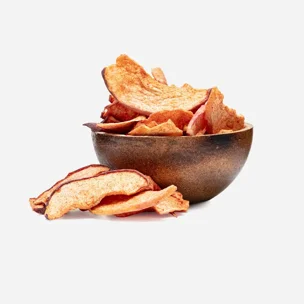 Jablka sušená tasty plátky – s jahodovým prachem