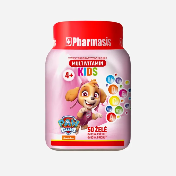 Multivitamínové želé bonbóny pro děti Tlapková patrola růžové