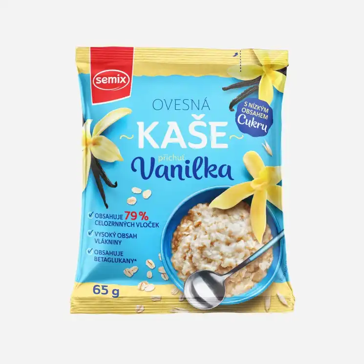 Ovesná kaše s vanilkovou příchutí s nízkým obsahem cukru