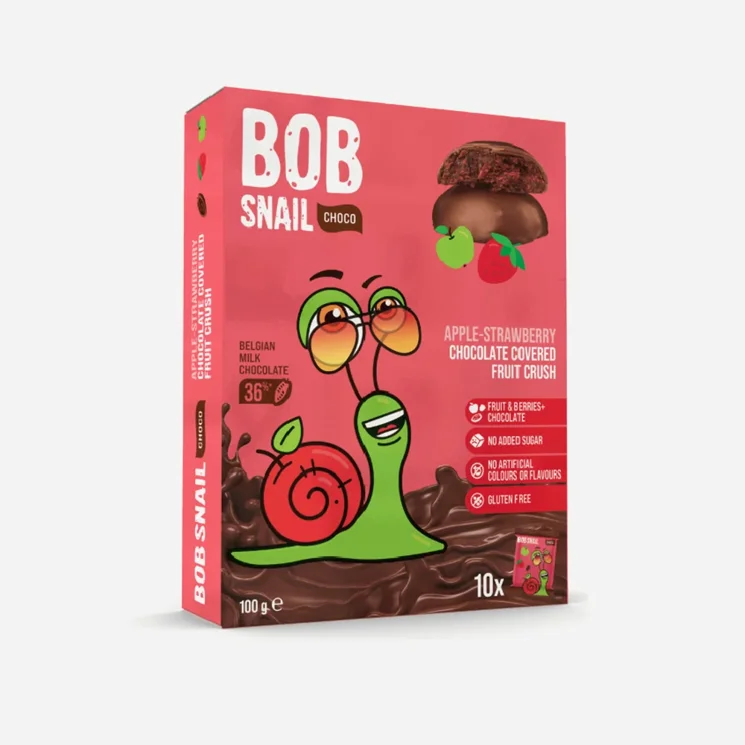 Ovocná pochoutka v mléčné čokoládě jablko a jahoda