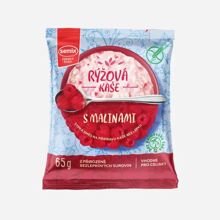 Rýžová kaše s malinami bez lepku