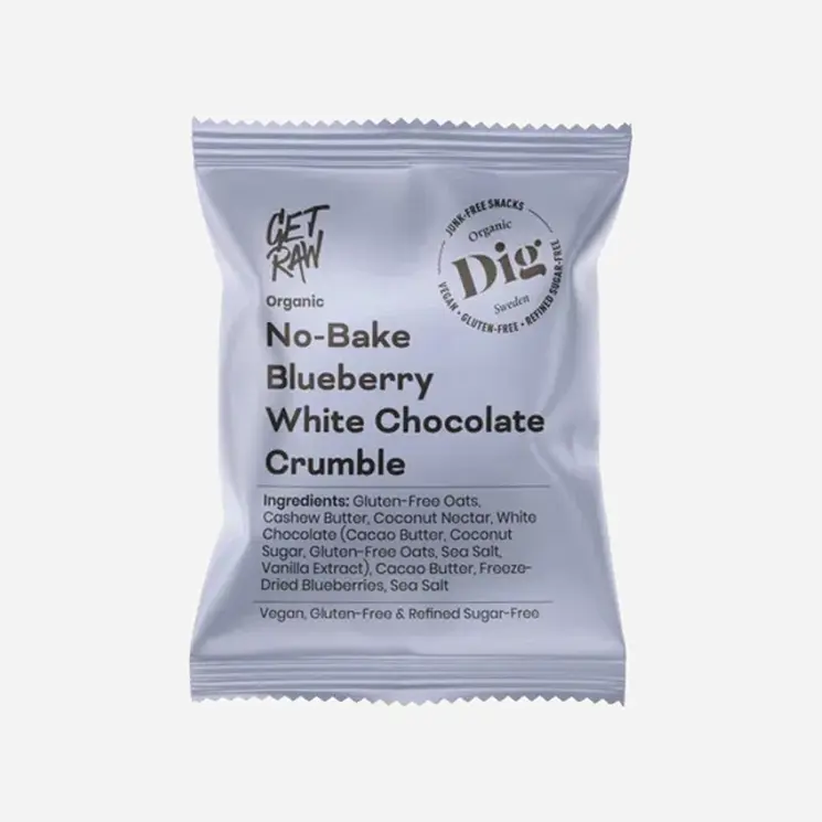 Tyčinka ovesná nepečená s bílou čokoládou a borůvkami BIO