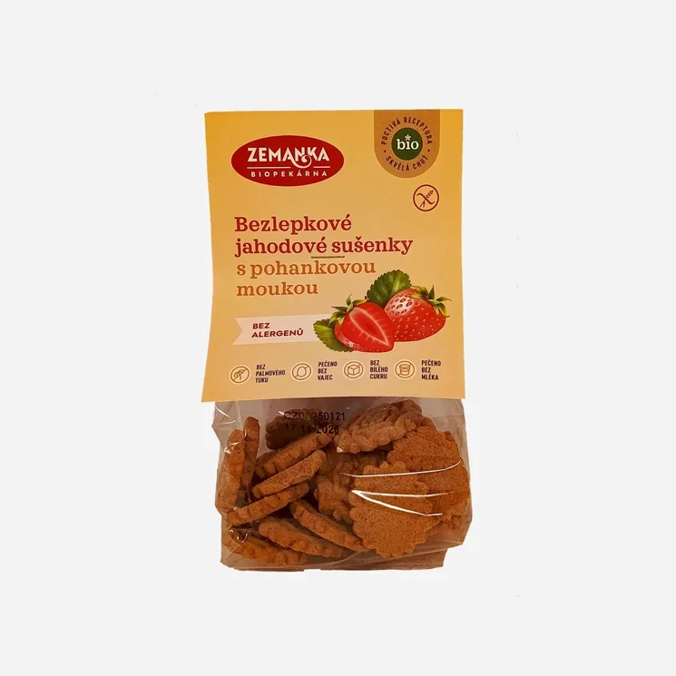 Bezlepkové jahodové sušenky s pohankovou moukou BIO