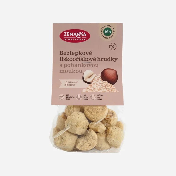 Bezlepkové pohankové hrudky s lískovými oříšky BIO