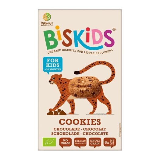 BISkids Dětské celozrnné sušenky s belgickou čokoládou BIO 120 g - expirace