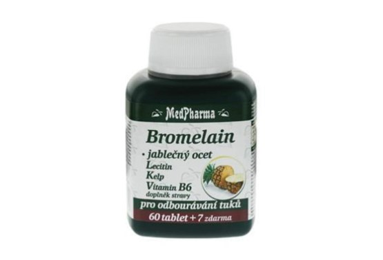 Bromelain 300 mg+jabl.ocet,lecitin,kelp,B6 - 67 tablet