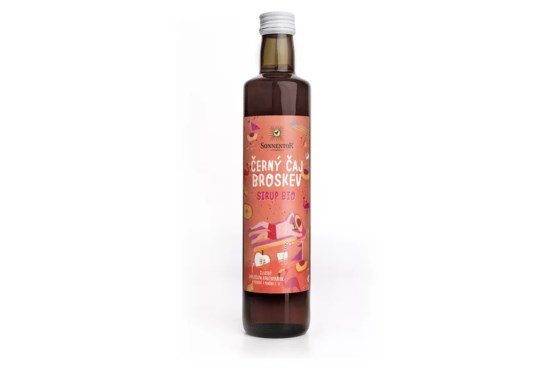 Černý čaj broskev sirup BIO