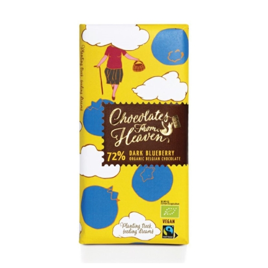 Chocolates From Heaven Hořká čokoláda s borůvkami 72% BIO