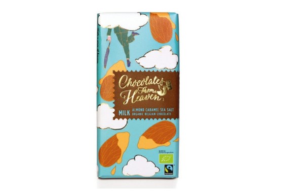 Chocolates From Heaven Mléčná čokoláda s karamel. mandlemi a mořskou solí 37% BIO