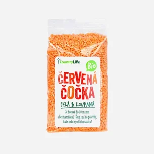 Čočka červená celá loupaná BIO