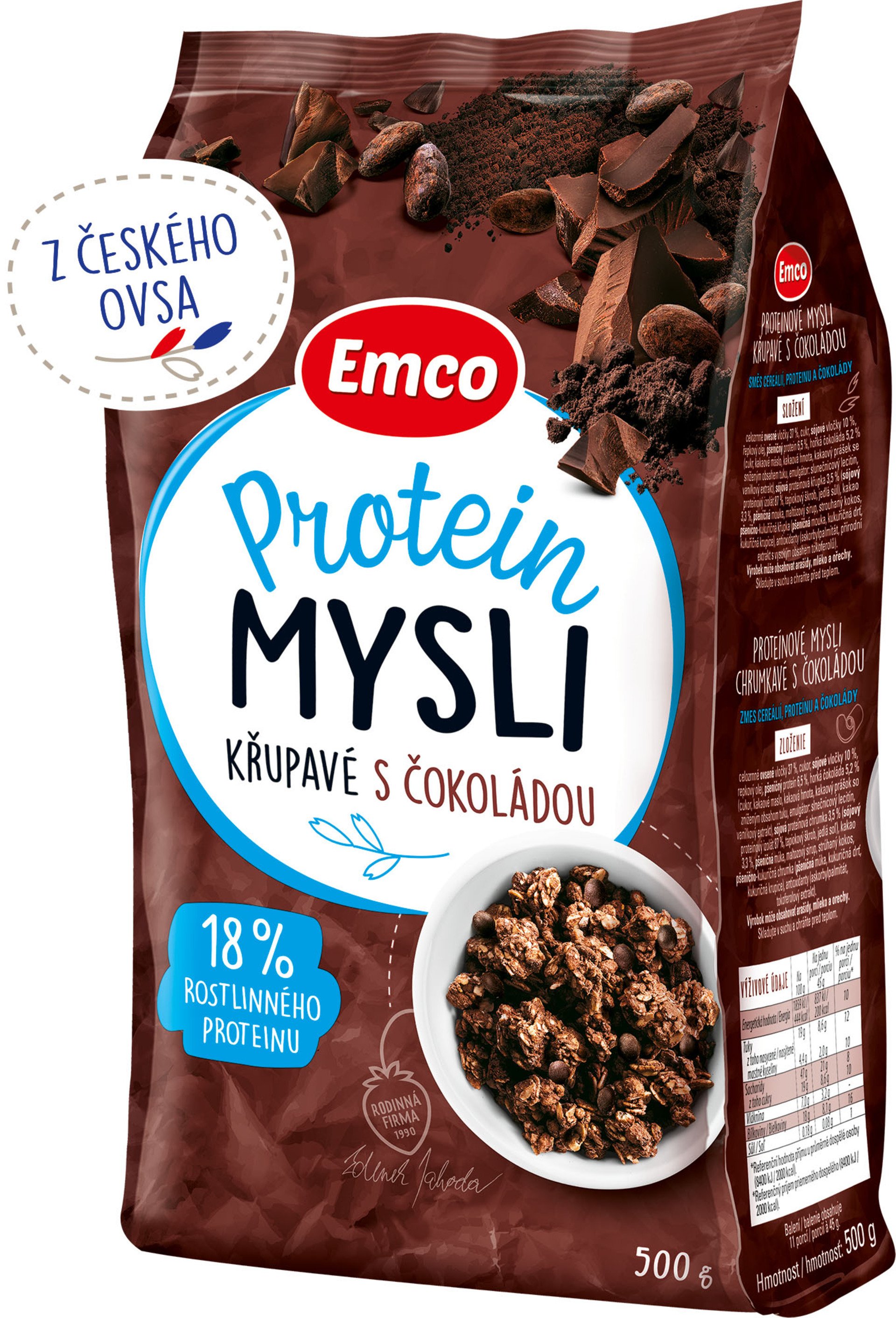 Emco Super mysli protein s čokoládou 500 g Obrázek