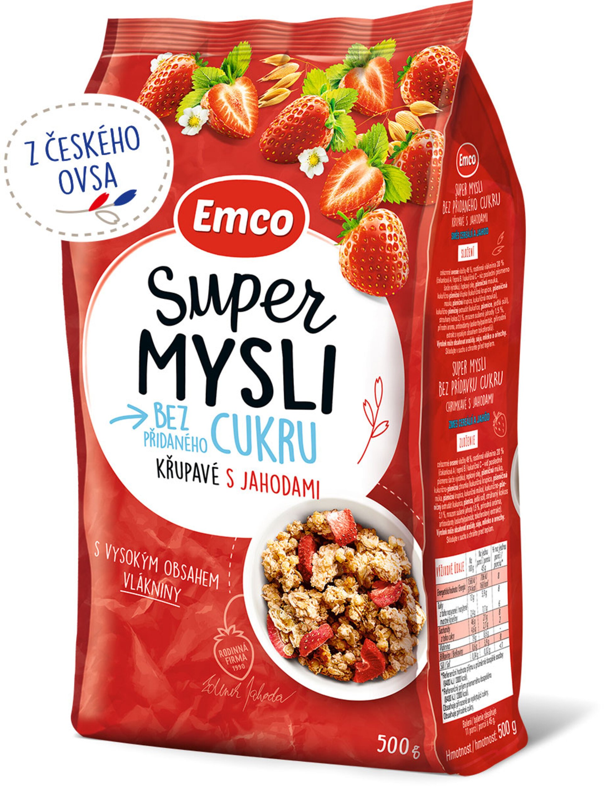 Emco Super mysli křupavé s jahodami 500 g Obrázek