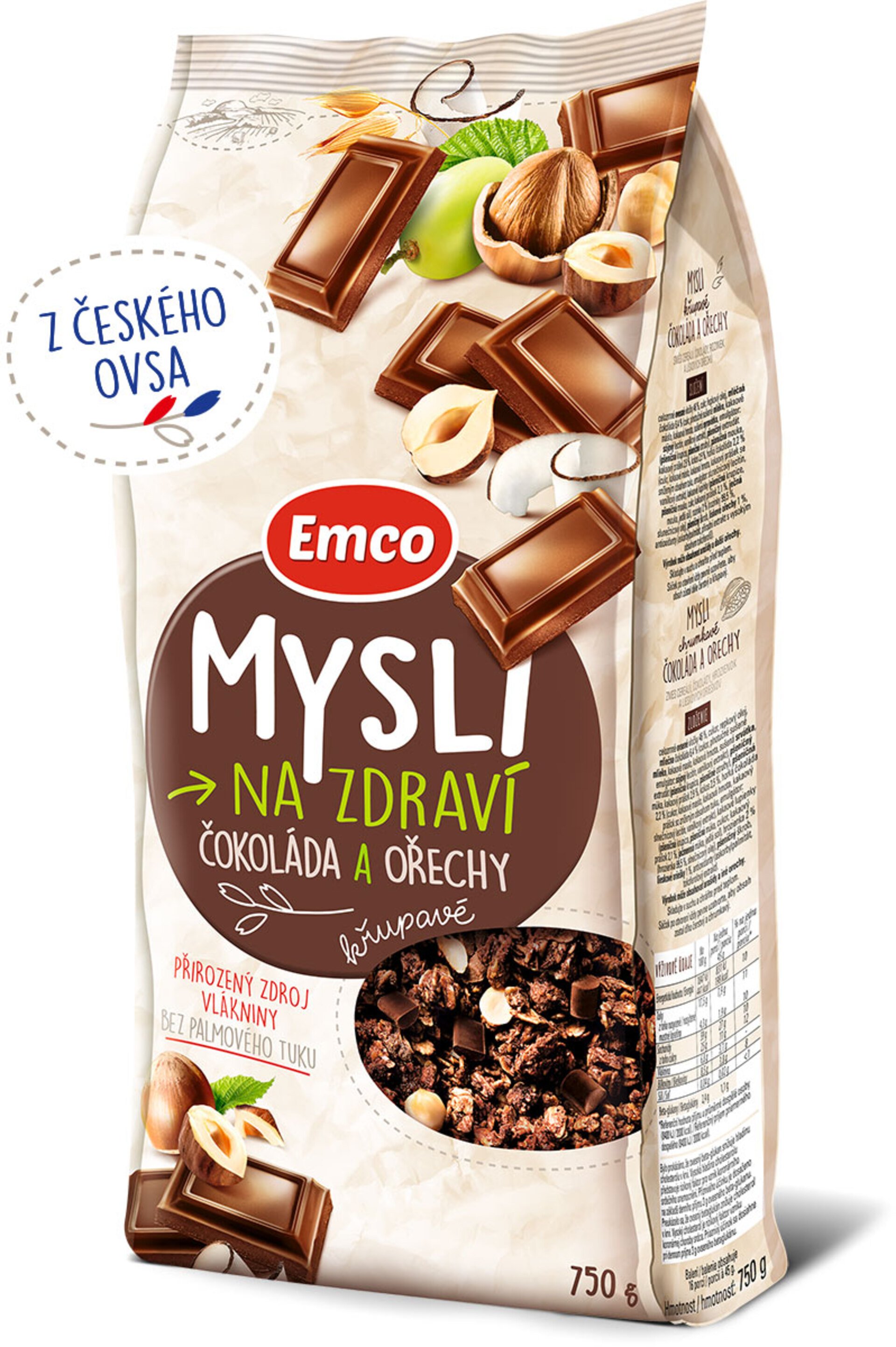 Emco Mysli  - Čokoláda a ořechy 750 g Obrázek