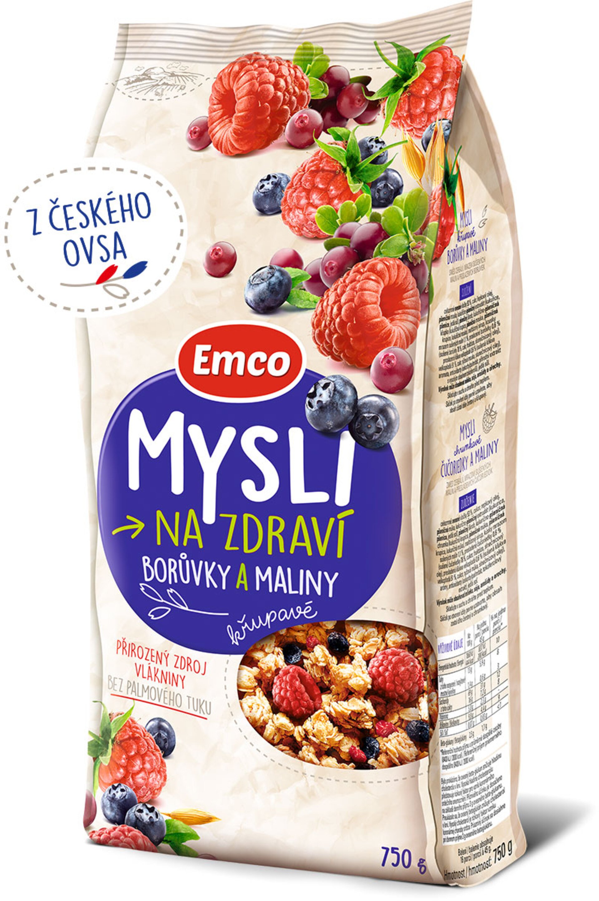 Emco Mysli křupavé - Borůvky a maliny 750 g Obrázek