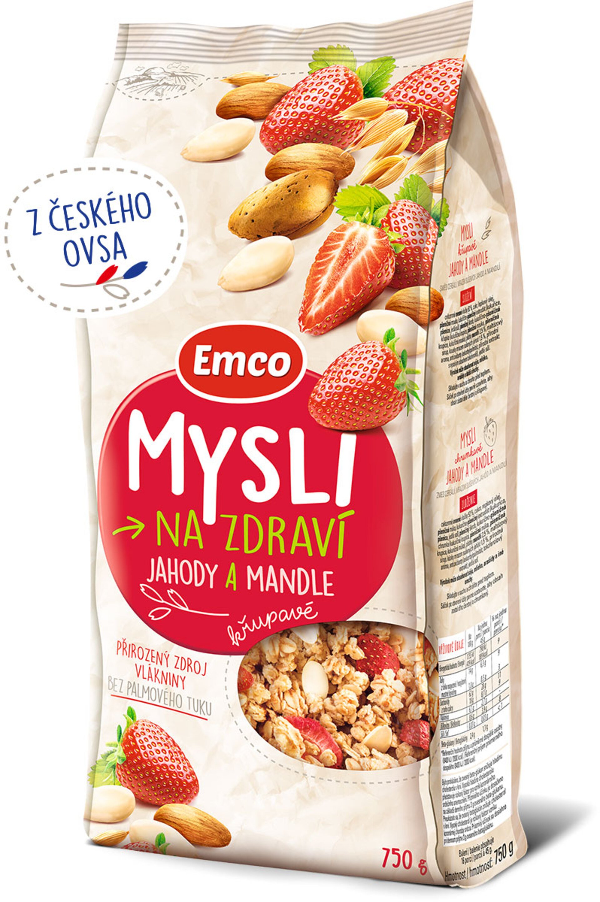 Emco Mysli křupavé - Jahody a mandle 750 g Obrázek