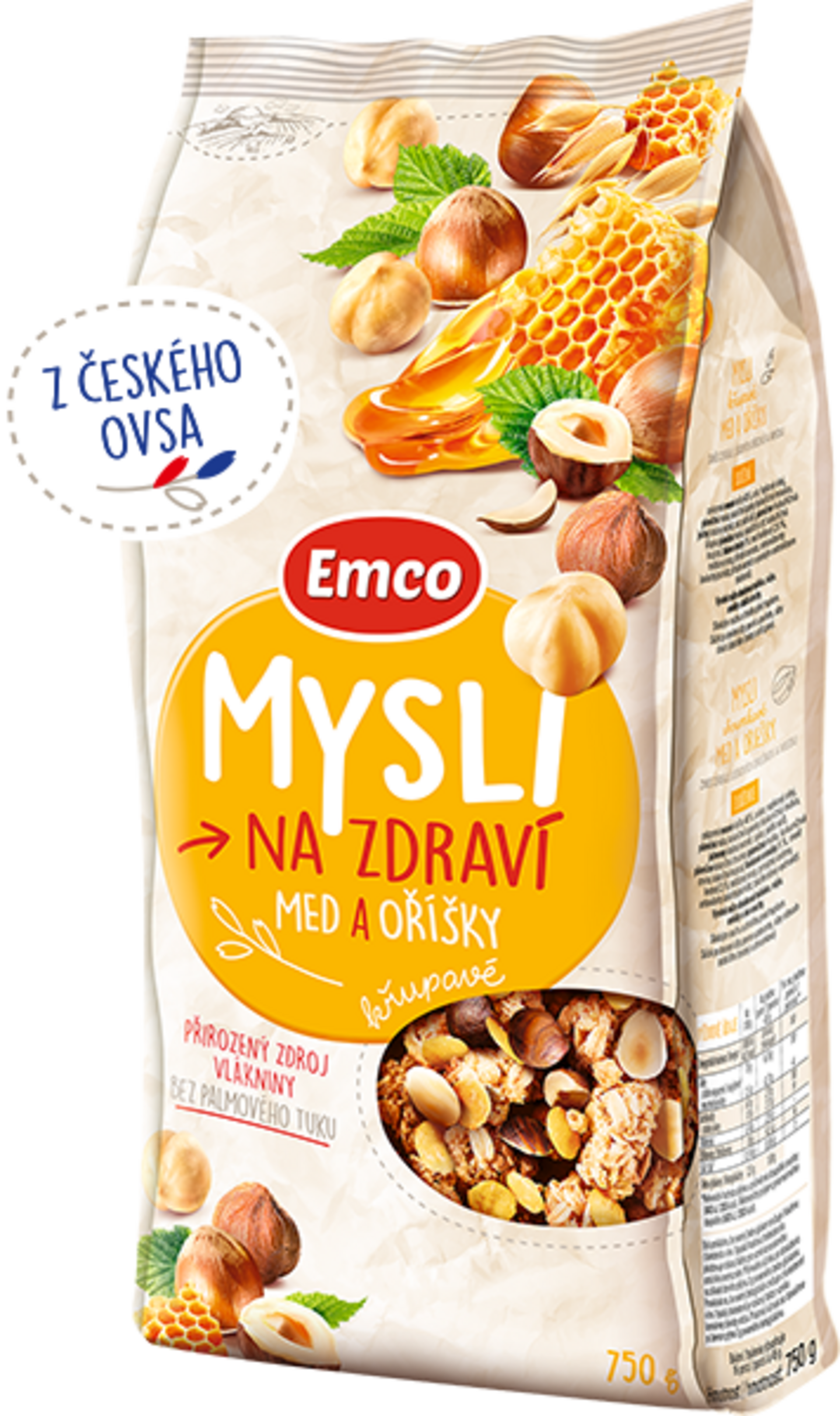 Emco Mysli - Medové s ořechy 750 g Obrázek