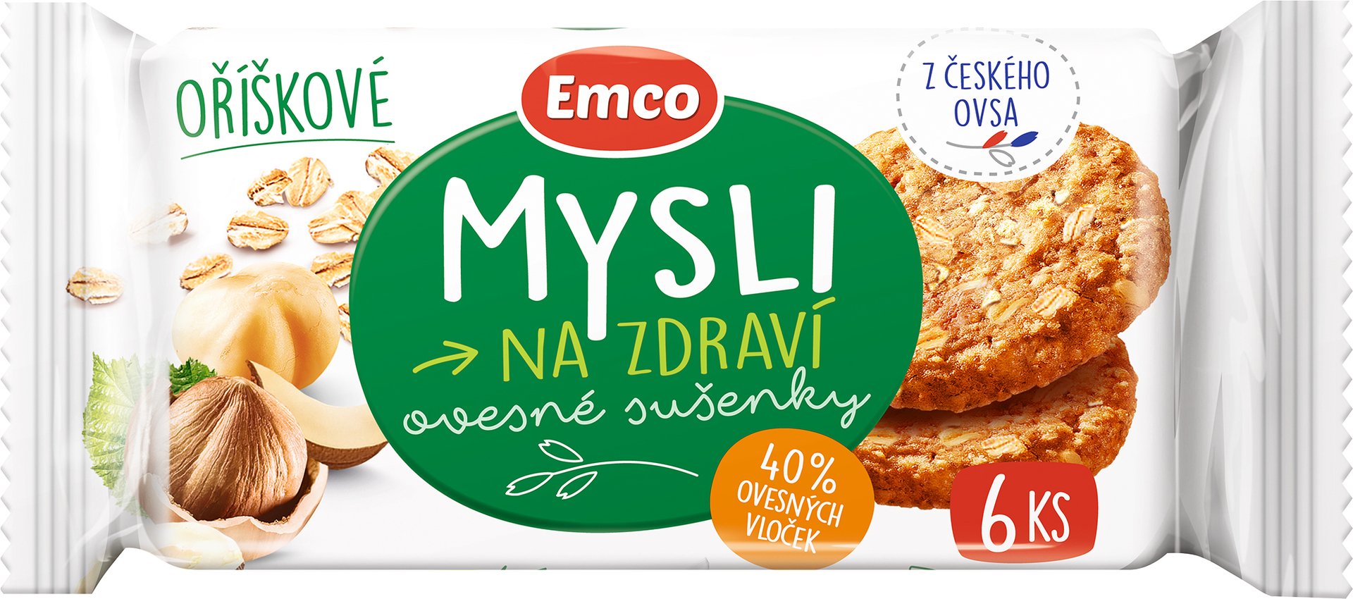 Emco Mysli Ovesné sušenky oříškové 60 g Obrázek