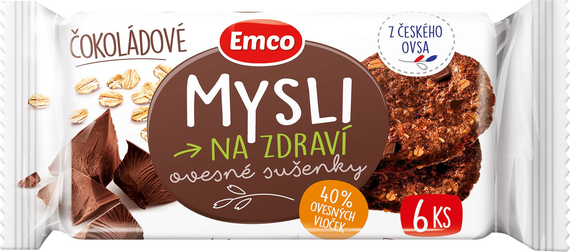 Emco Ovesné sušenky čokoládové 60 g Obrázek