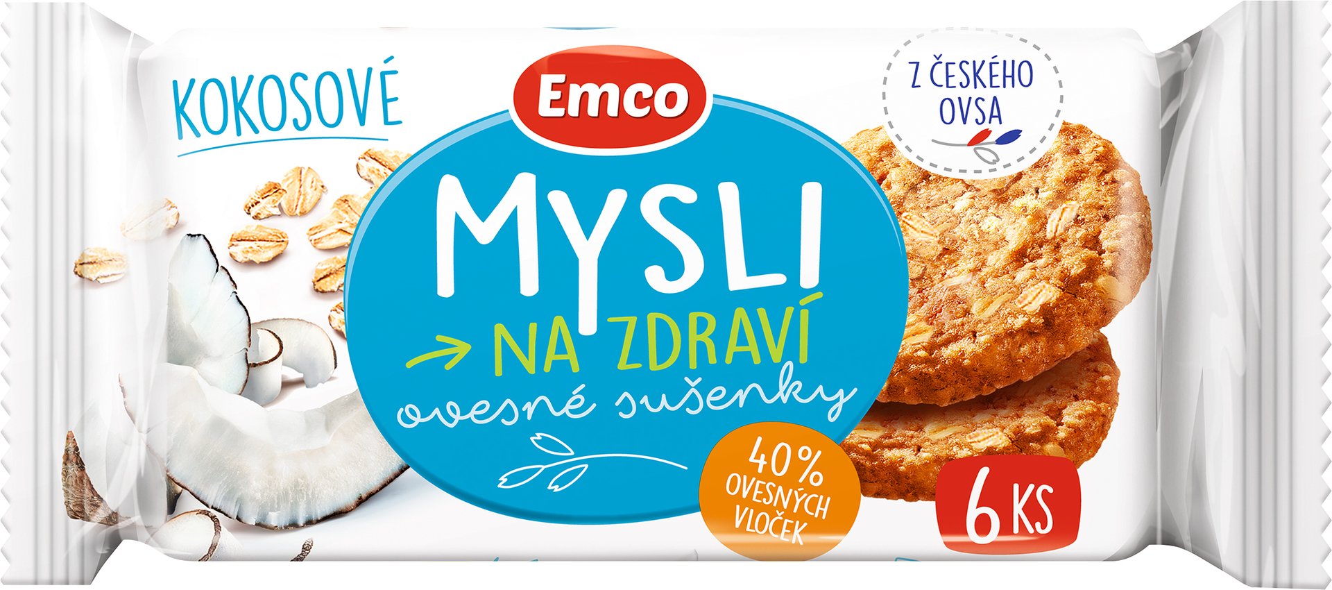 Emco Mysli Ovesné sušenky kokosové 60 g Obrázek