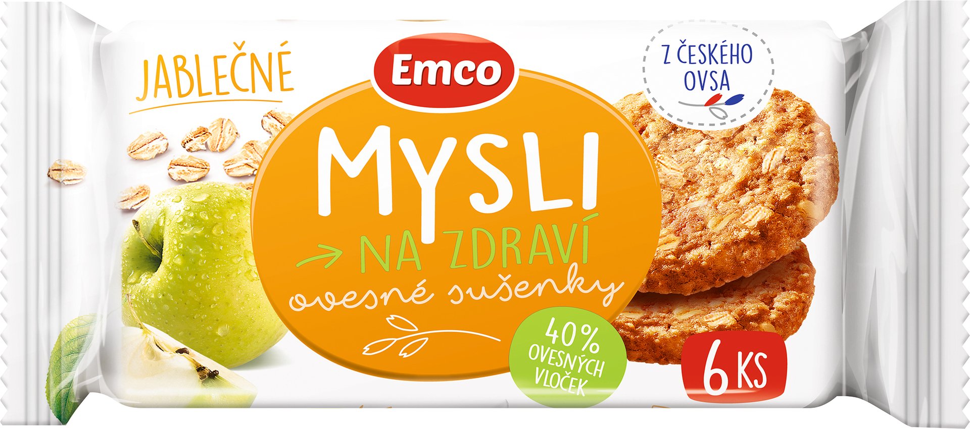 Emco Mysli Ovesné sušenky jablečné 60 g Obrázek