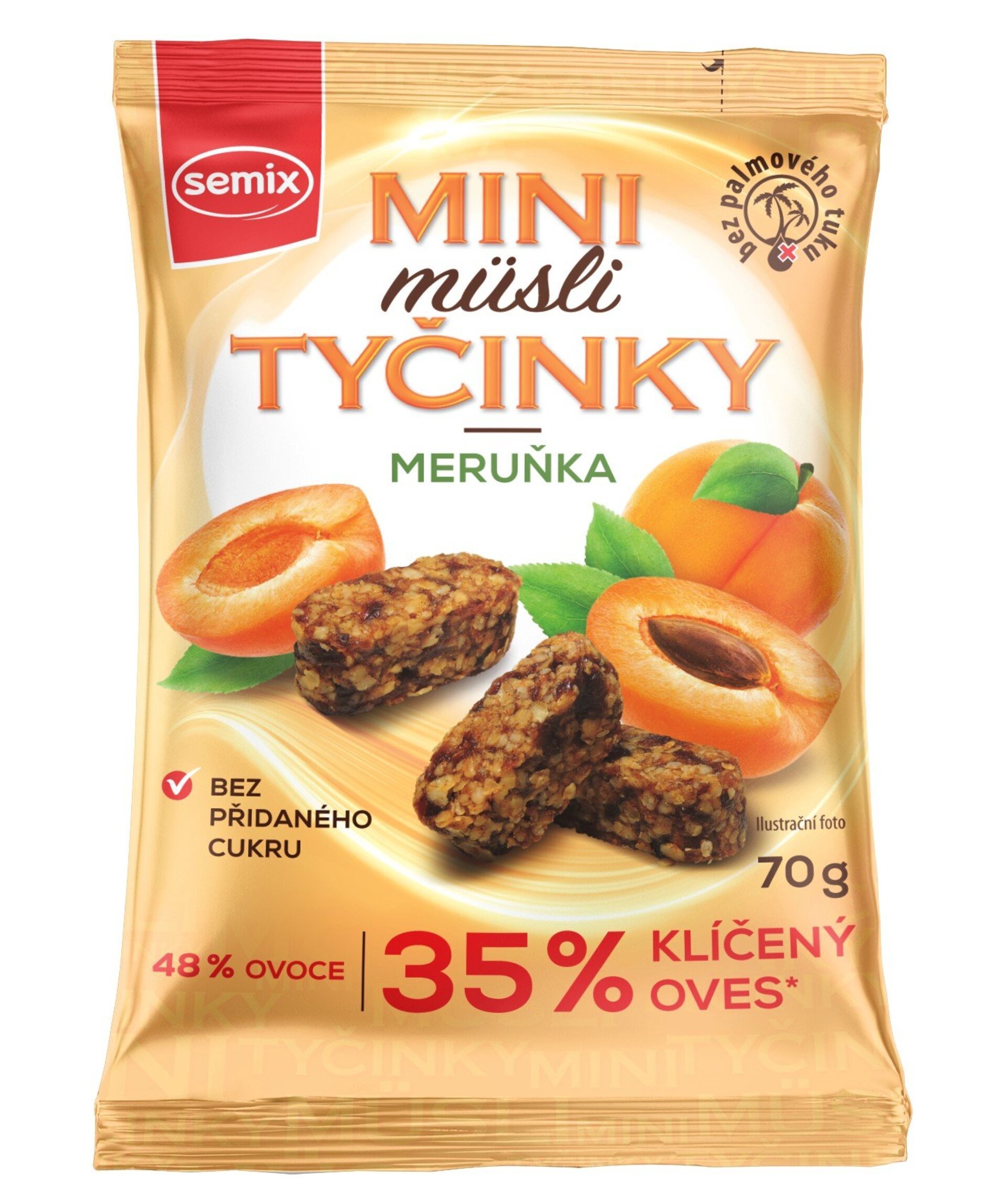 Semix Mini müsli tyčinky s meruňkami bez lepku 70 g