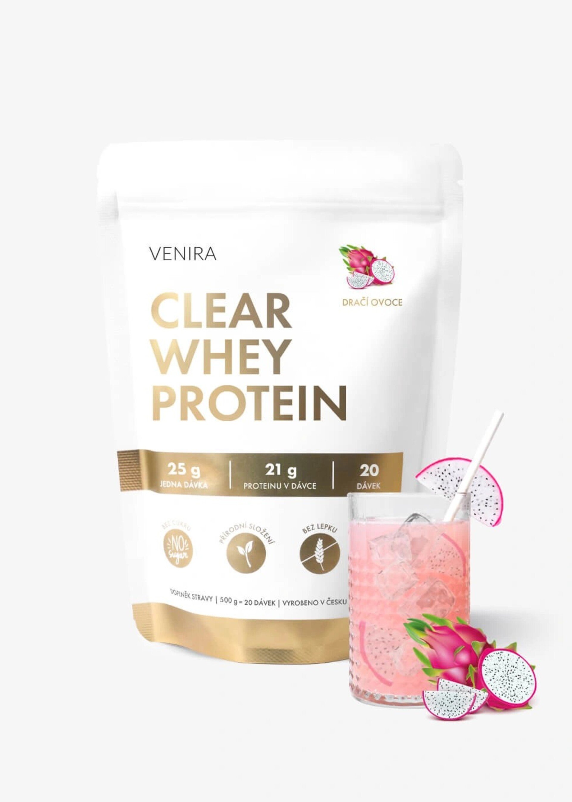 Venira Clear whey protein - proteinová limonáda dračí ovoce 500 g