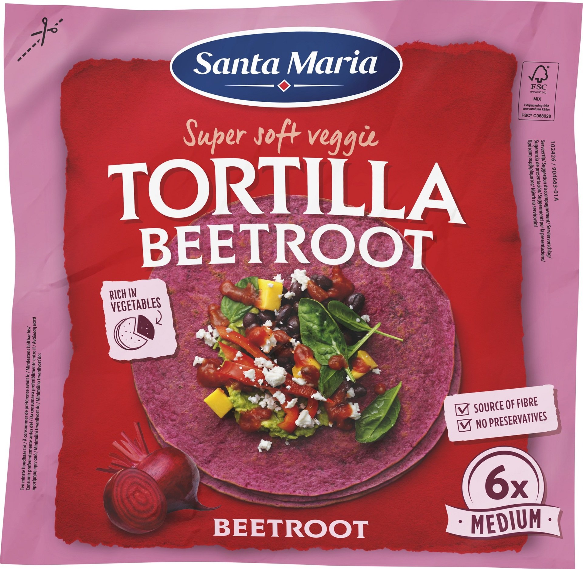 Santa Maria Veggie tortilla červená řepa 240 g Obrázek