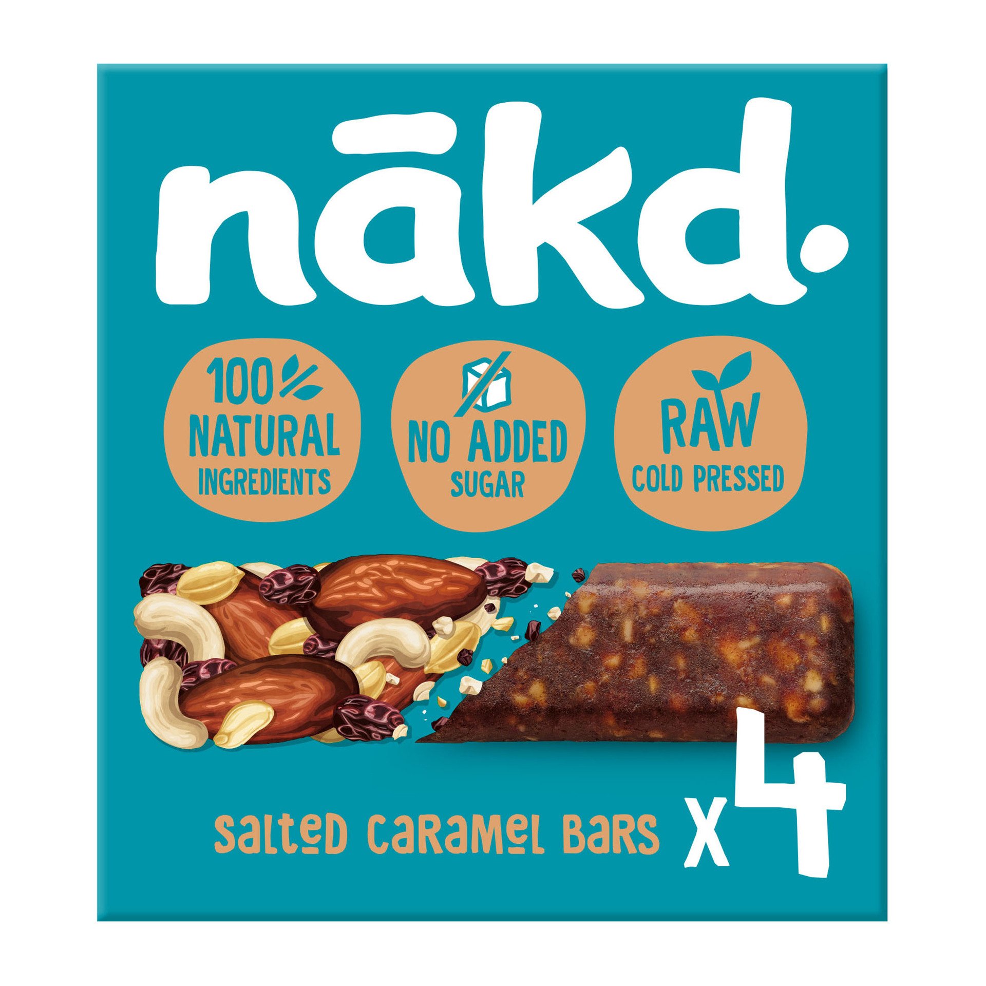NAKD Salted Caramel - Ovocno-oříškové RAW tyčinky slaný karamel 35g x 4