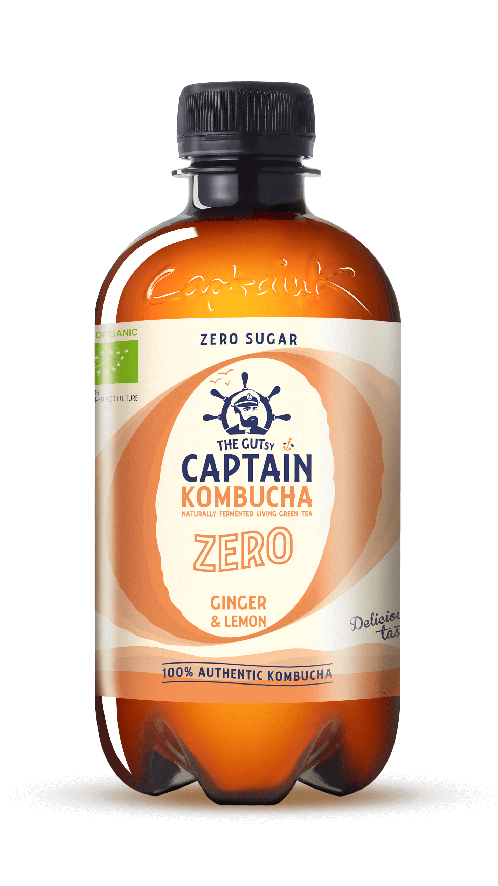 Captain Kombucha ZERO zázvor a citron 400 ml