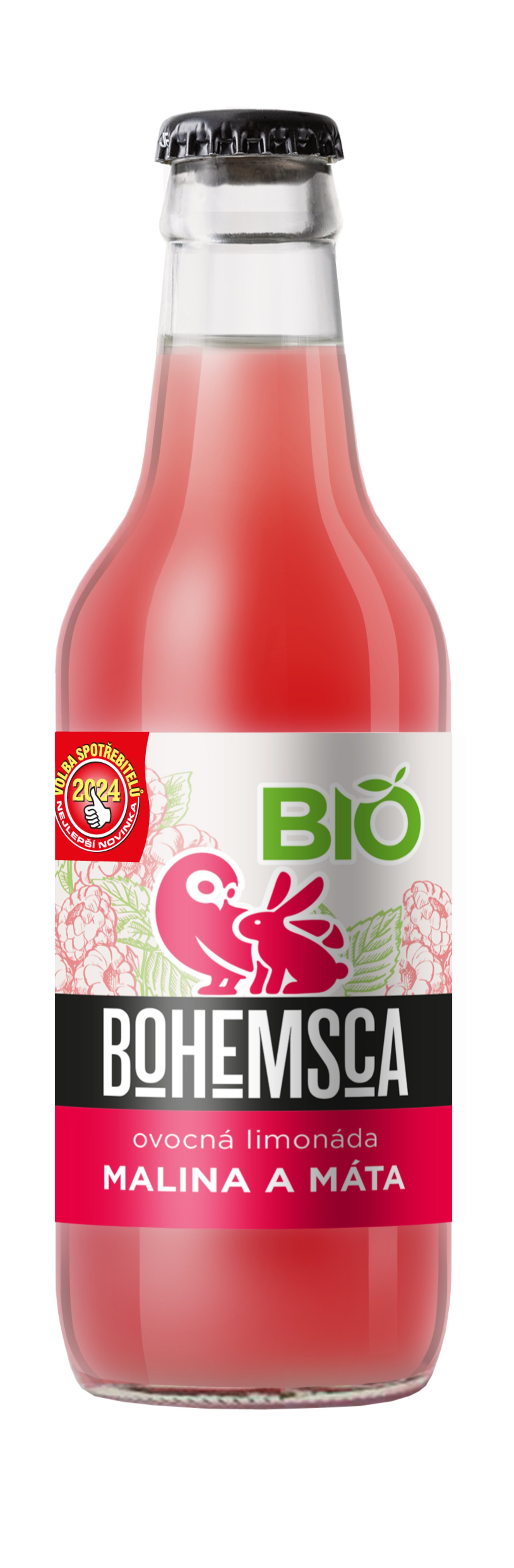 Bohemsca Zahradní limonáda malina a máta BIO 330 ml Obrázek