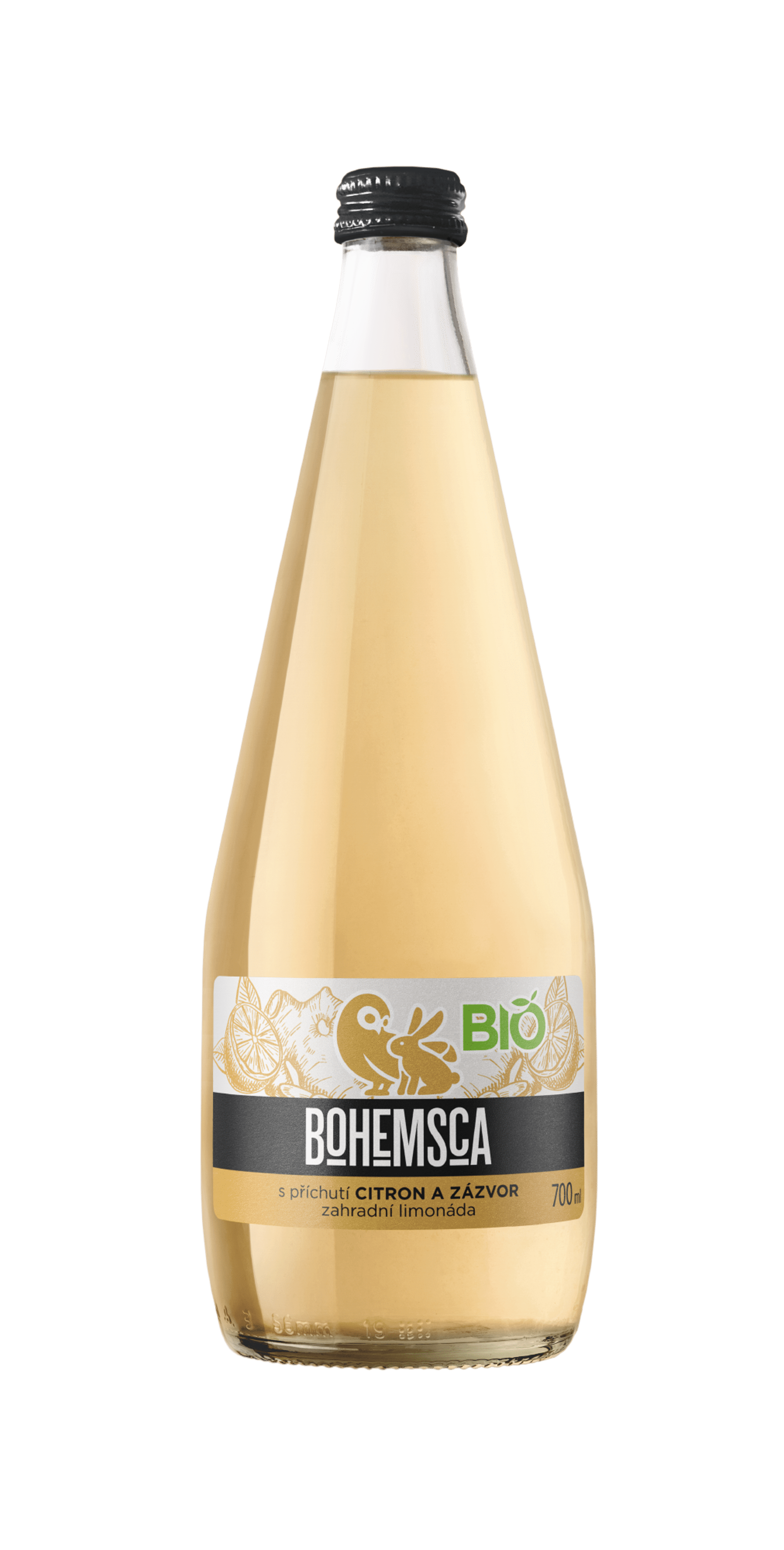 Bohemsca Zahradní limonáda citron a zázvor sklo BIO 700 ml