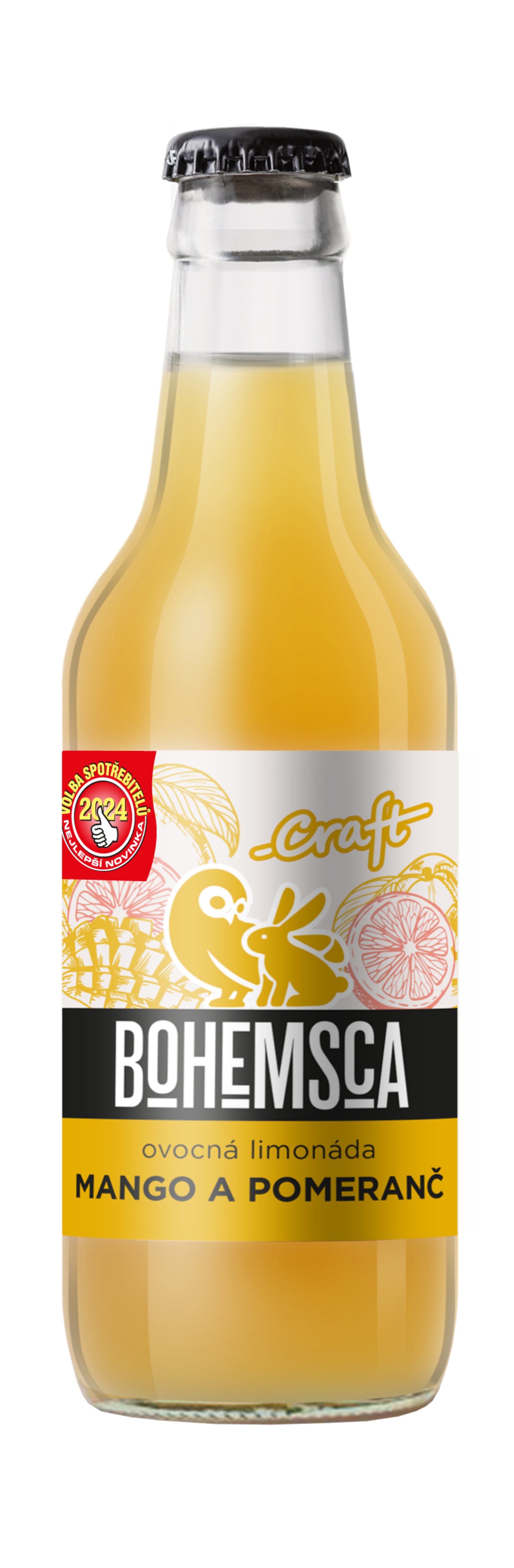 Bohemsca Craft limonáda mango a pomeranč sklo 330 ml Obrázek