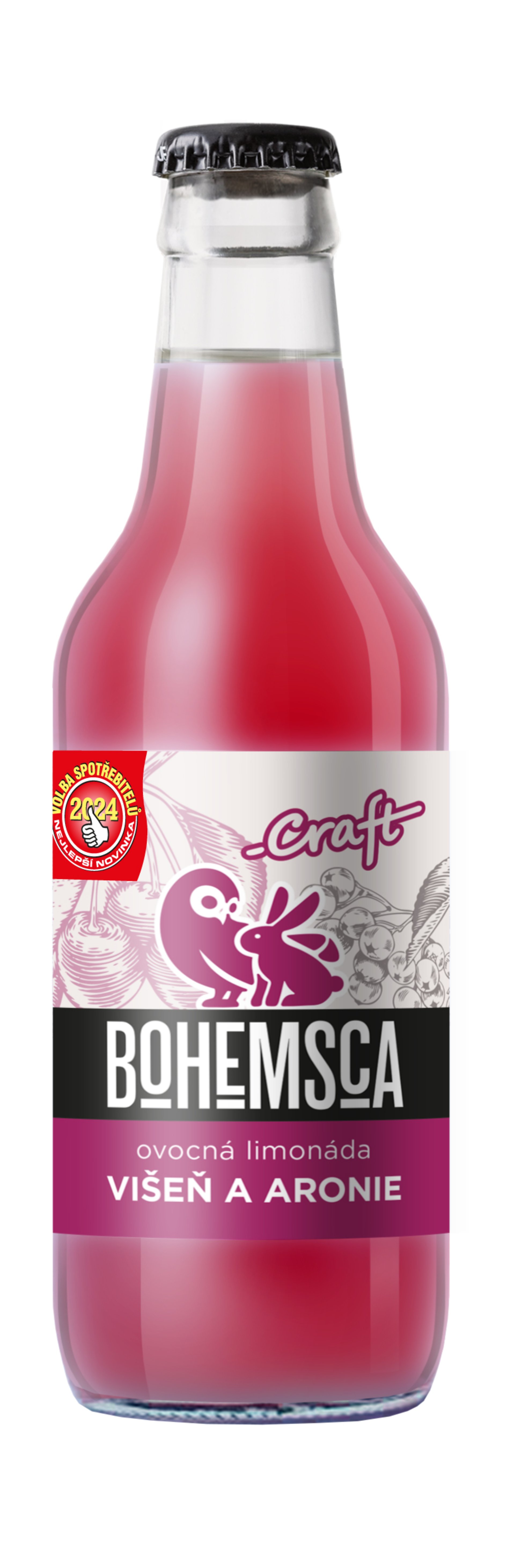 Bohemsca Craft limonáda višeň a aronie sklo 330 ml Obrázek