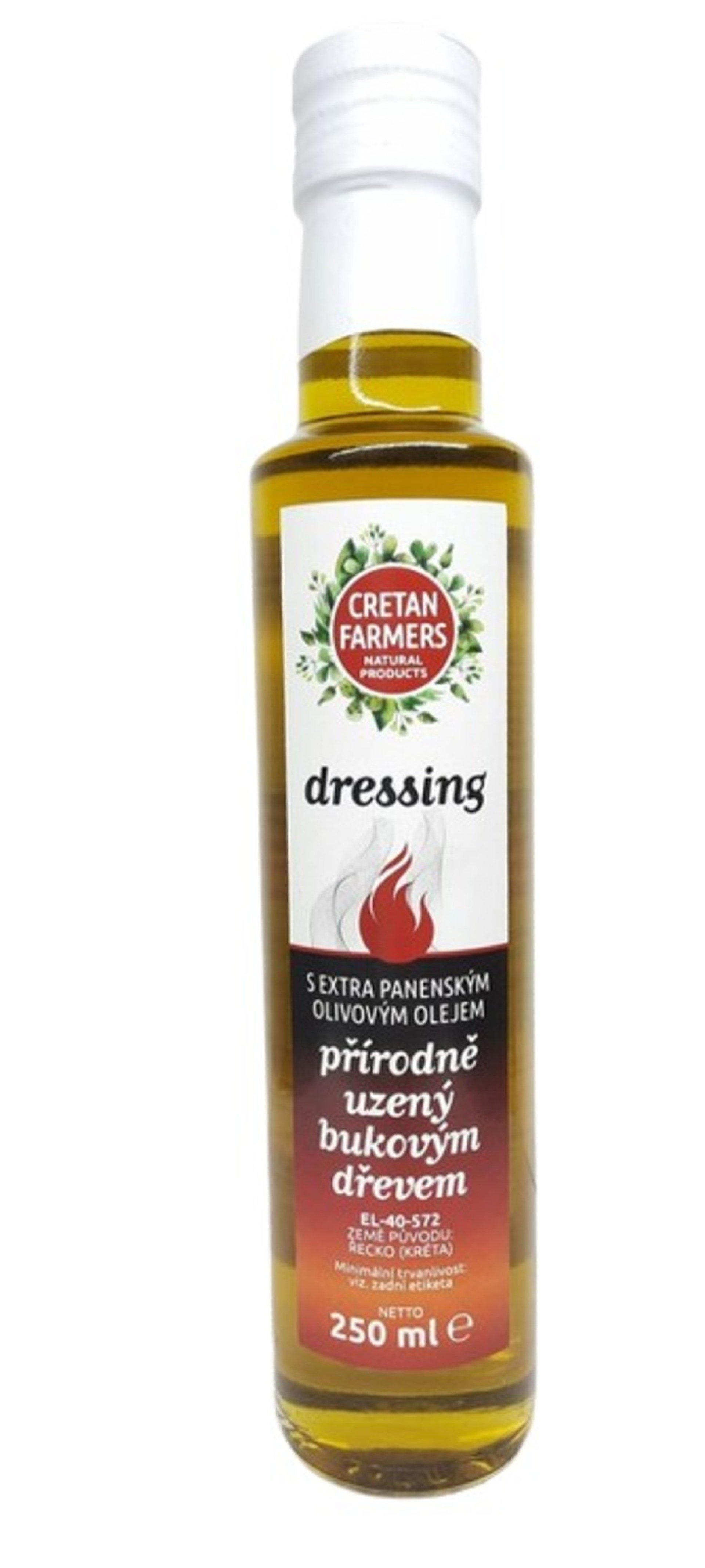 Cretan Farmers Extra panenský olivový olej uzený bukovým dřevem 250 ml