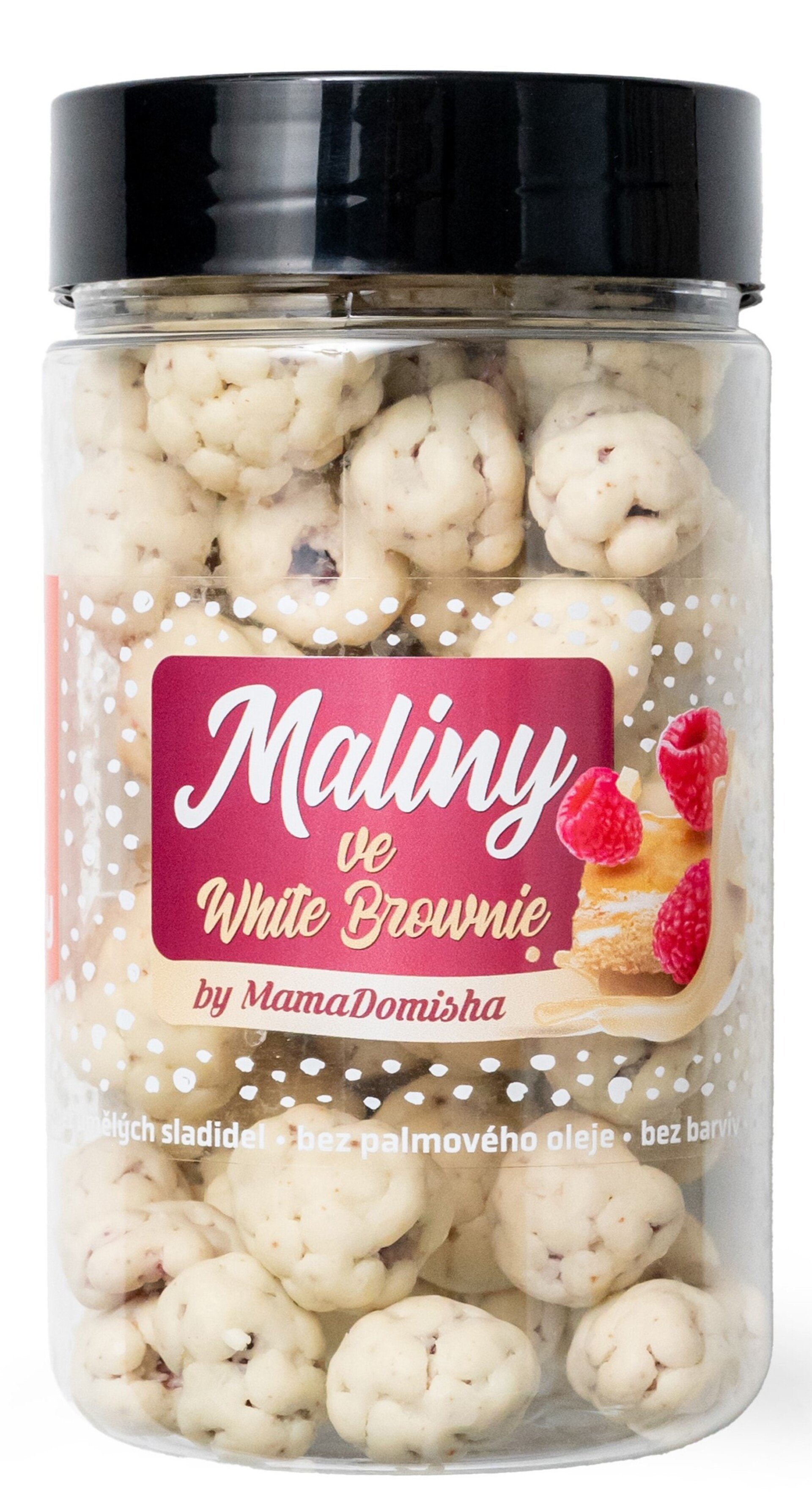 GRIZLY Maliny v bílé čokoládě s krémem White Brownie by @mamadomisha 90 g Obrázek